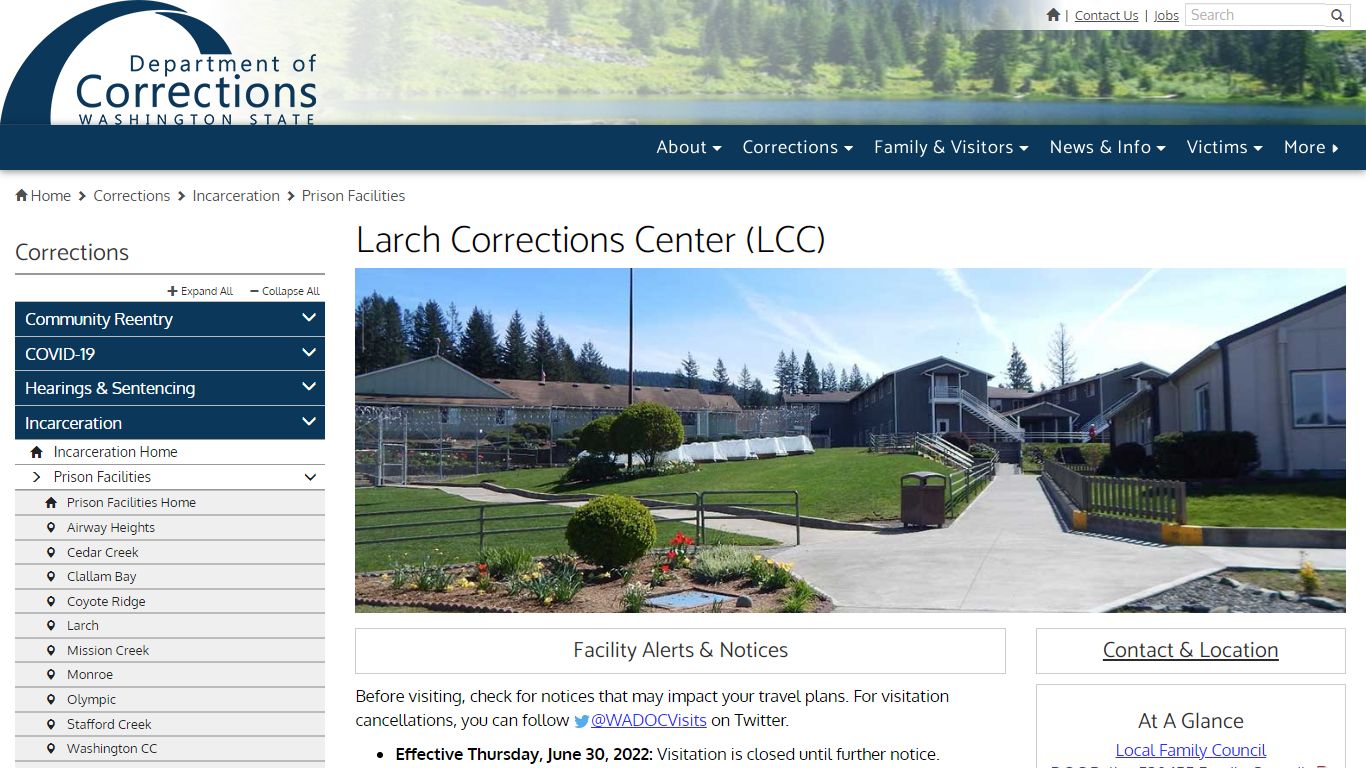 Larch Corrections Center (LCC) - Washington State Department of Corrections