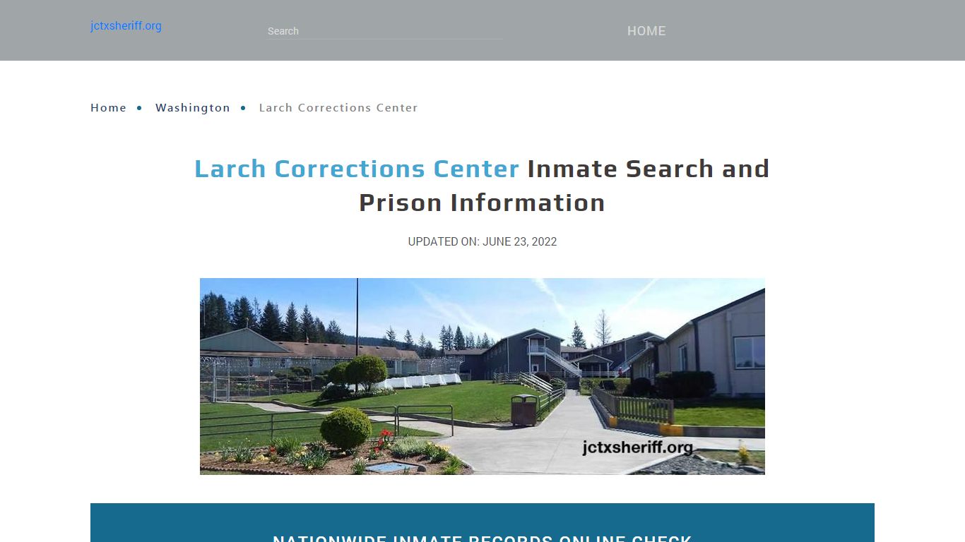 Larch Corrections Center Inmate Search and Prison Information